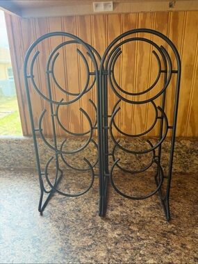 Pier 1 Black Metal Freestanding Wine Rack